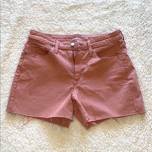 Pink denim shorts